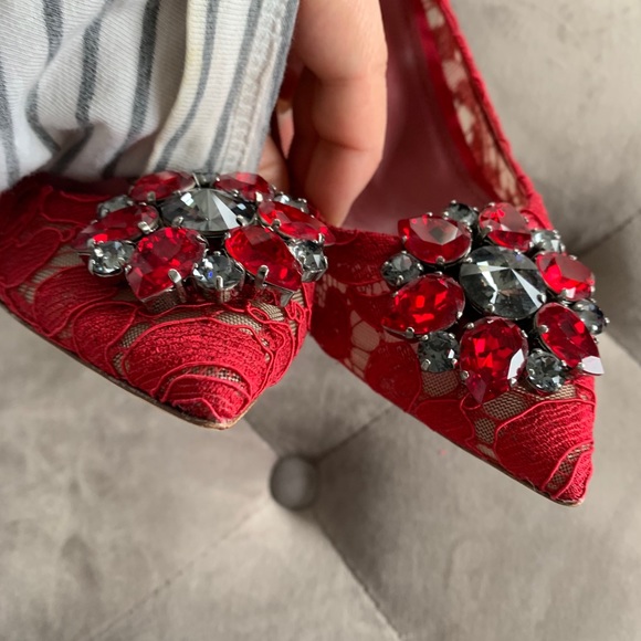 🚫SOLD🚫 Dolce gabbana PUMP IN TAORMINA LACE WITH Crystals - Picture 7 of 8